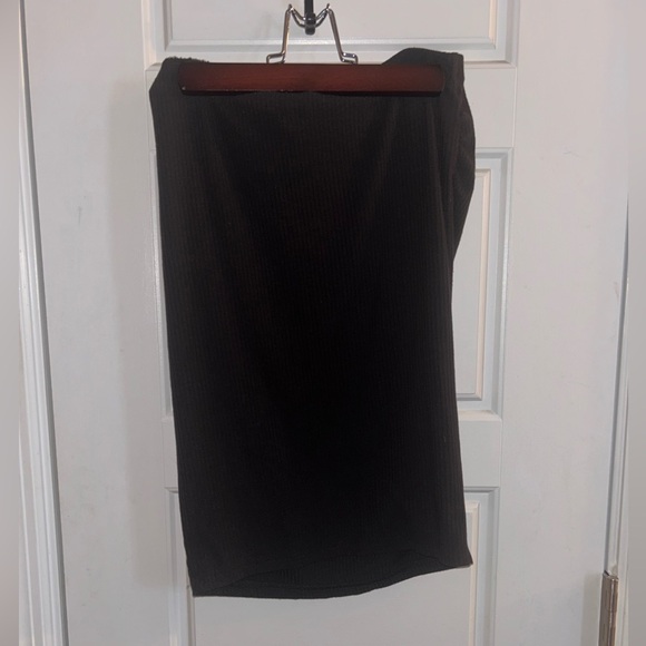 SHEIN Black Ruched Bodycon Pencil Midi Skirt S - Picture 3 of 3